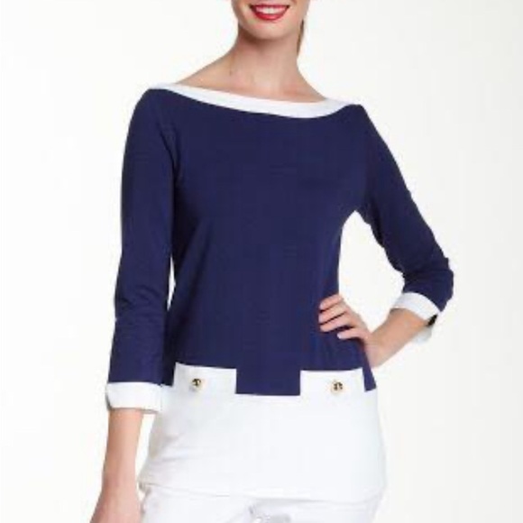 Kate Spade Navy and White Women's Top - Picture 2 of 5